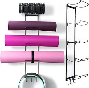 5-Tiers Yoga Mat Holder Wall Mount